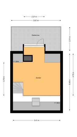 Floorplan - Sluisstraat 90, 5462 CB Veghel